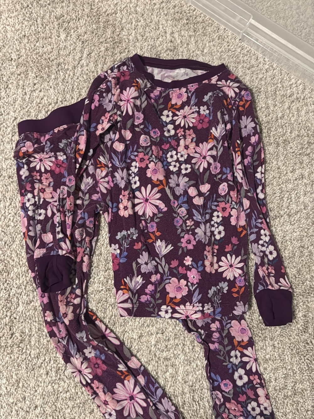 Little Sleepies Purple Floral Long-Sleeve Pajama Set